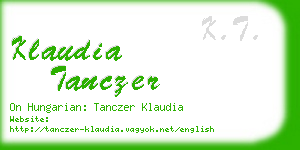 klaudia tanczer business card